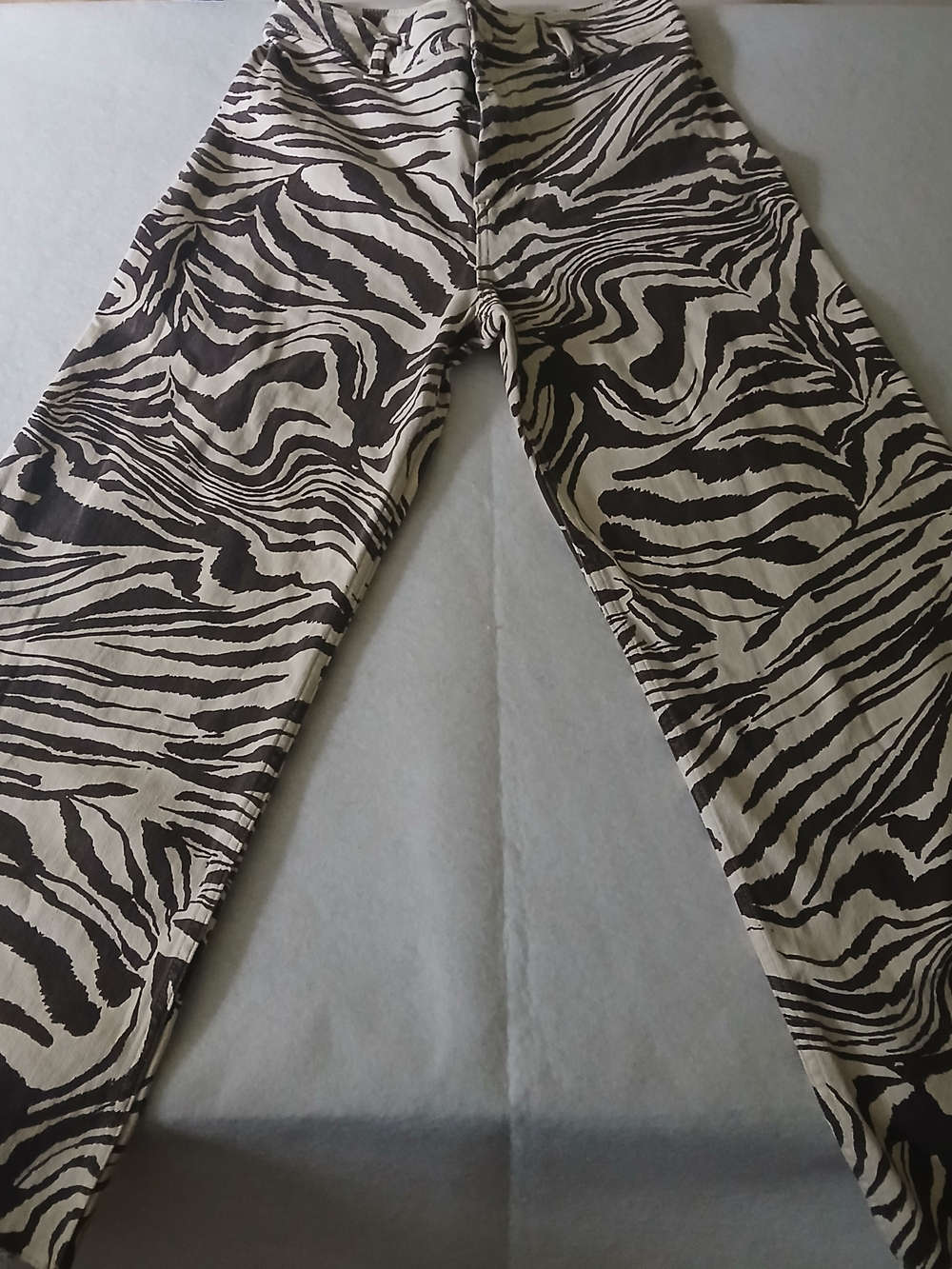 Women’s Black/Brown & Cream Zebra Wide Leg Jeans
